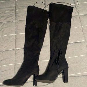 Shein knee high black heeled boots. Size 8.5